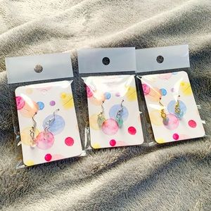 3 pack crystal bead earrings